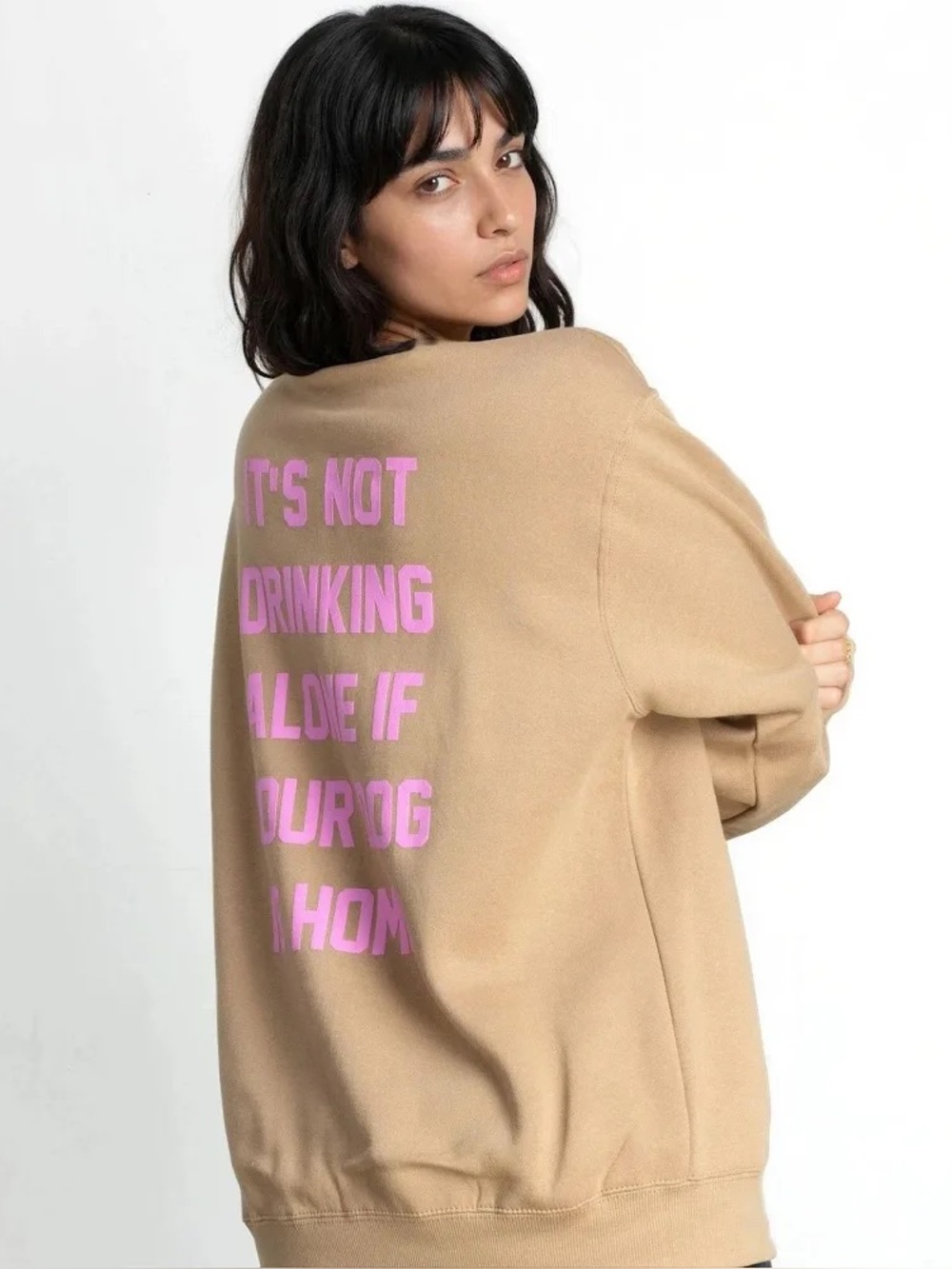 LulusimonStudio Brown Crewneck Drinking Alone🐾💕